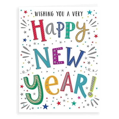 Image of Regal Publishing Modern Happy New Year Card 8 x 6 inches