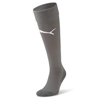 Image of Puma Men&#039;s Team Liga Core Football Socks, Smoked Pearl White, 5 UK