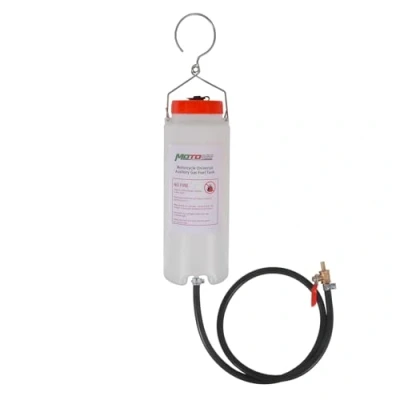 Image of MOTO4U Auxiliary Gas Fuel Tank Universal Motorcycle Repair Tool Kit Container 1000ml with Hose and Cut Off Valve.