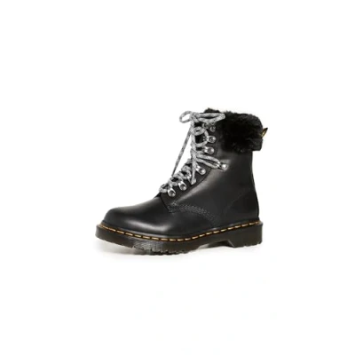 Image of 1460 Serena Collar Smooth Waxy Leather Women&#039;s Fur lined Ankle Boots