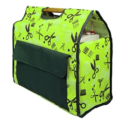 Image of Kleiber Wooden Handled Sewing Machine Bag, Fabric, Green, 45 x 21 cm