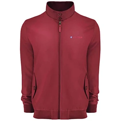 Image of Lambretta Mens Harrington Retro MOD Classic Jacket (as8, alpha, regular, Burgundy), XXL