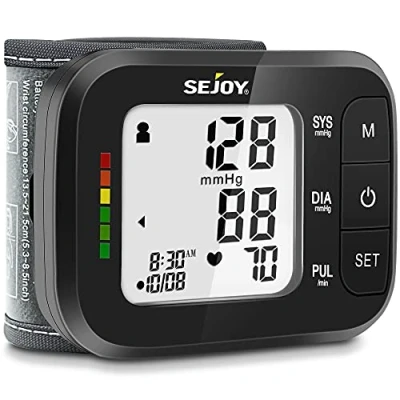 Image of Blood Pressure Machine Monitor Large Cuff BP Wrist Digital with Irregular Heartbeat Detection Display 120 Readings Memory 2 Users Batteries for Home Use