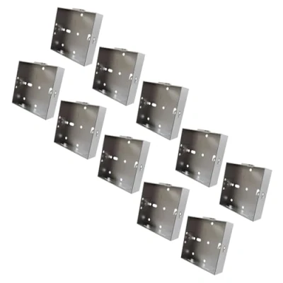 Image of rhinocables Metal 1 Gang Single Socket Back Box, Pattress Box Mount, Flush Mount (10 Pack, 16mm)