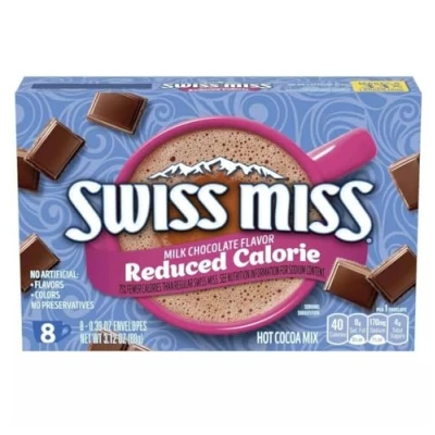 Image of Swiss Miss Milk Chocolate Reduced Calorie Hot Cocoa Drink Mix 8 Envelopes 88g