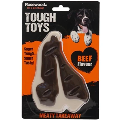 Image of Rosewood Meaty Beef Steak Takeaway Tough Dog Toy, Large