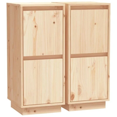 Image of vidaXL Sideboards 2 pcs 31.5x34x75 cm Solid Wood Pine