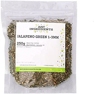 Image of JustIngredients Essentials Jalapeno Green Chillies Crushed (1 3mm), 250 g