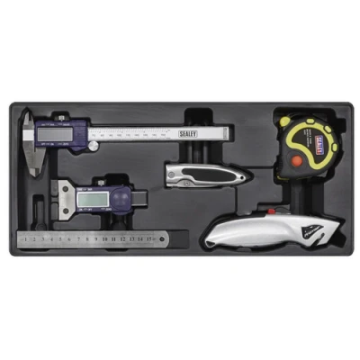 Image of Sealey Premier Tool Tray with Measuring &amp; Cutting Set 6pc