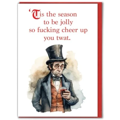 Image of Brainbox Candy Modern Toss Official Funny Christmas Card &#039;Tis The Season&#039; Humour Cards Cheeky For Him Her Friends Mates Sold
