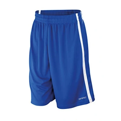 Image of Spiro Mens Basketball quick dry shorts, S, Royal/ White