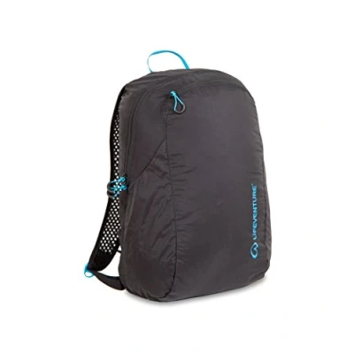 Image of Lifeventure Ultra Lightweight, Compact, Foldable Backpack Made From Recycled Fabrics, For Sport, Travelling, Walking and Hiking, 16 Litre,Black