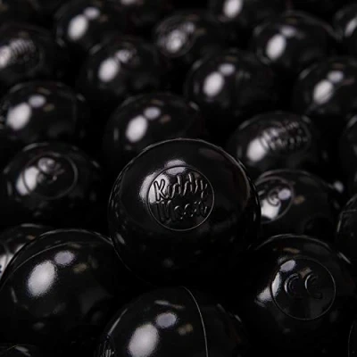 Image of KiddyMoon Soft Plastic Play Balls For Children 100 Balls/6Cm 2.36In Colourful Made In EU, Black
