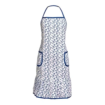 Image of Premier Housewares Apron For Women 100% Cotton Cooking Aprons with Neck Strap and Waist Ties Baking Blue 30.5 X 16.5 2