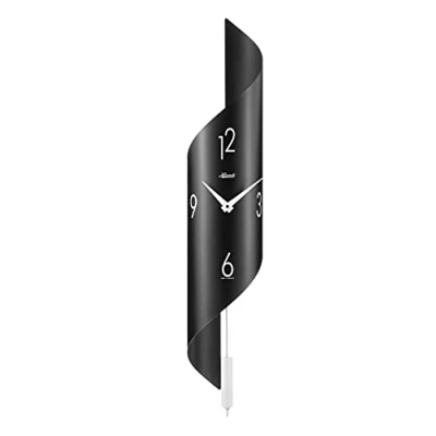 Image of Hermle Wall Clock, Stainless Steel, Black White, 67cm x 15cm 16cm