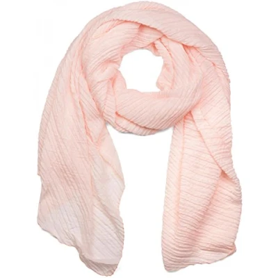 Image of styleBREAKER Women&#039;s Scarf Plain with finely creped surface, lightweight fabric, pleated, pleated folds 01016107, Colour:Old Rose