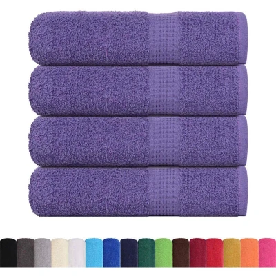 Image of vidaXL Bath Towels 4 pcs Purple 100x150 cm 360 gsm 100% Cotton