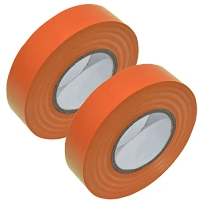 Image of 2 x Orange Electrical PVC Insulation/Insulating Tape 19mm 20m Flame Retardant