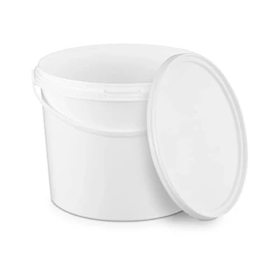 Image of BenBow bucket with lid 3l white 5x 3 liters food safe, stable, airtight, leak proof, odourless plastic handle empty