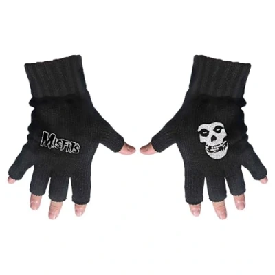 Image of Band Monkey Misfits Unisex Fingerless Gloves Logo &amp; Fiend