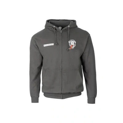 Image of Sporting Profiles Gas Monkey Garage Mechanics Official Licensed Zip Up Hoodie Weathered Effect (UK, Alpha, L, Regular, Grey)