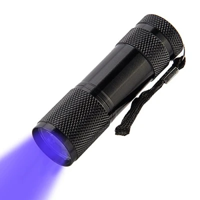 Image of POCKETMAN 9 LED Ultraviolet Flashlight/Blacklight, UV Flashlight,395nm, Pet Urine and Stain Detector, Find Stains on Clothes, Carpet or Rugs