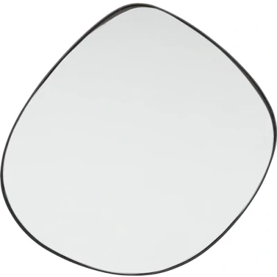 Image of Kare Design mirror Göteborg, black, glass mirrored, steel frame, organic formed wall for living room, hallway, bedroom, 70,5x71,5x1,5cm (H/W/D)