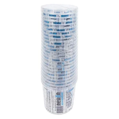 Image of RESION 25 x paint mixing cups, 400 ml, colour, epoxy, polyester, with clear ratio on the measuring cup