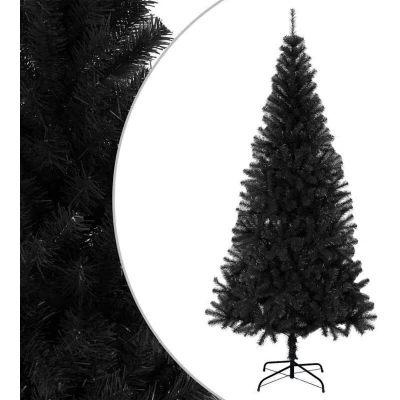 Image of vidaXL Artificial Christmas Tree with Stand Black 180 cm PVC