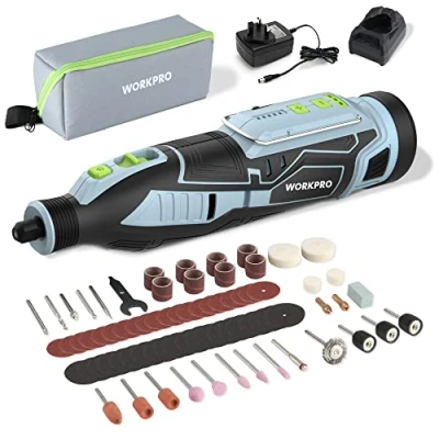 Image of WORKPRO Cordless Rotary Tool kit 12V, Set with 114 PCS Accessories, 5 Gears Variable Speed 7500 32000RPM, Powerful Engraver, Sander, Polisher, Perfect for DIY and Handmade