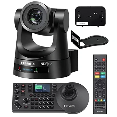 Image of FoMaKo NDI Camera HDMI PTZ Kits Bundle, 30x Optical Zoom,True to Life Colors, PoE, for Church Services Worship Education vMix OBS Wirecast (KN30A+KC608 Pro)