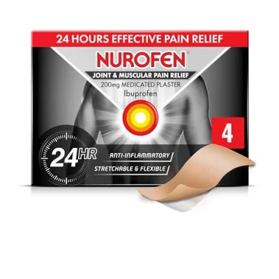 Image of Nurofen Pain Relief Patches, 200mg Pack Of 4, Knee Period Ibuprofen 24H Relief, Muscle, Bone and Joint