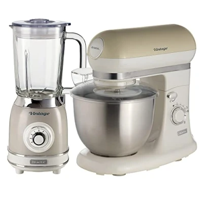 Image of Ariete ARPK36 Retro Style Jug Blender and Stand Mixer Set, Vintage Design Cream