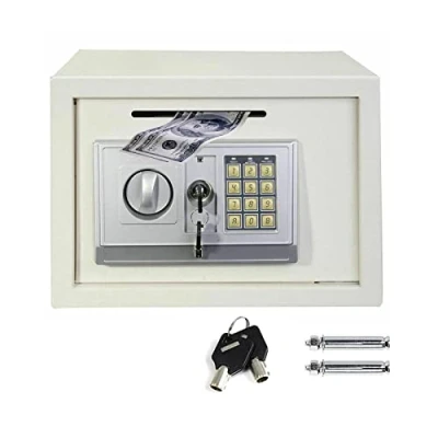 Image of Money Box Collection Drop Slot Safes 16L Electronic Digital Safe for Home, PIN Code Password, 2 Emergency Keys, Secure Wall Mounted And Floor Fixings, Security 14&quot;x 10&quot;x 10&quot; White