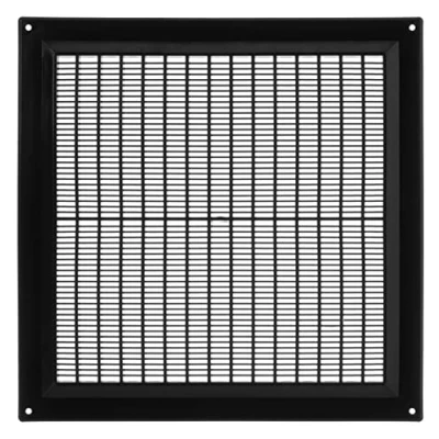 Image of 250x250mm / 10x10 inch Black Plastic Ventilation Grille Air Vent Cover with Insect Protection