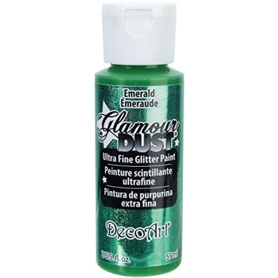 Image of Deco Art Glamour Dust Glitter Paint, Emerald, Green, 59 ml (Pack of 1)