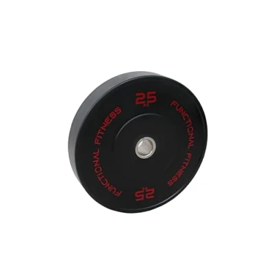 Image of FunctionalFitness Olympic Rubber Bumper Plates Coated Barbell Weight for Strength Training and Weightlifting Range from 5kg 25kg (1 x 25kg)