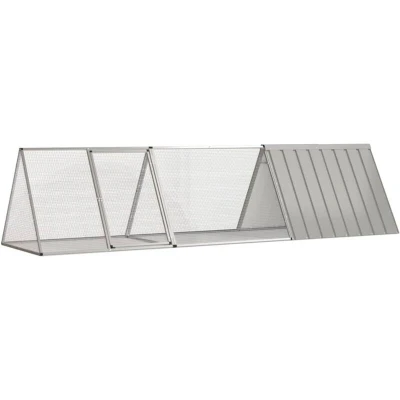 Image of vidaXL Rabbit Cage Grey 302.5x80.5x71 cm Galvanised Steel