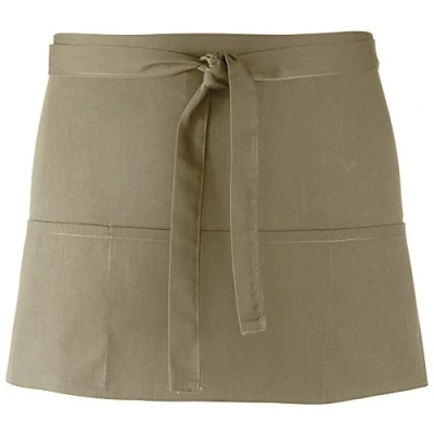 Image of Premier Ladies/Womens Colours 3 Pocket Apron / Workwear (One Size) (Olive)