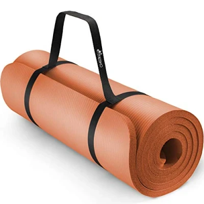 Image of TRESKO Yoga Mat, Eco Friendly NBR, Non Slip Fitness Exercise Mat with Carry Strap for Yoga, Pilates and Gymnastics