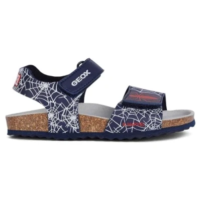 Image of Geox Marvel Spiderman Ghita BOY Sandals for kids, Size: 7.5K, Navy/red High quality imitation leather