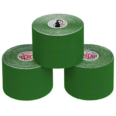 Image of ALPIDEX Kinesiology Tape 1/3/ 6/12 Rolls Many Colors 5 m x cm Application Examples E Book Skin Friendly Muscle Support Elastic Strapping Tape, Colour:Green, Quantity:3