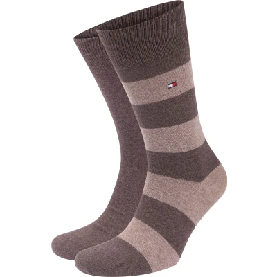 Image of Tommy Hilfiger Socks 2 Pair Rugby Brown Beige size 39 42
