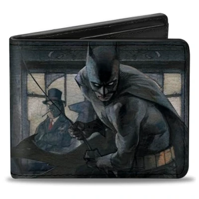 Image of Buckle Down Men&#039;s Bifold Wallet Batman Bi Fold, 4.0&quot; x 3.5\