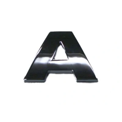 Image of Chrome Look Letter A Car Decal / Badge Comes with Self Adhesive Back