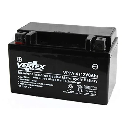 Image of Vertex VP7A 4 Sealed AGM Motorcycle/Powersport Battery, 12V, 6Ah, CCA ( 18) 90, Replaces: CTX7A BS, YTX7A BS Perfect battery for Motorcycle, ATV&#039;s, Personal Watercraft and Snowmobiles