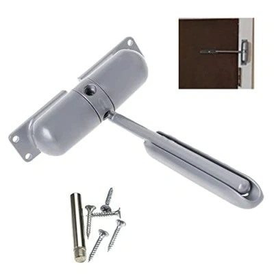 Image of Vogueing Tool Automatic Door Closers Heavy Duty Adjustable Spring Loaded Closer Surface Auto Mounted Hydraulic Fire Closer,Grey