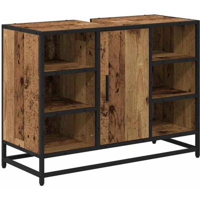 Image of vidaXL Bathroom Sink Cabinet Old wood 80 x 33 60 cm Engineered