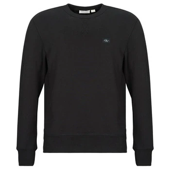 Image of Calvin Klein Jeans Label CREW NECK Sweatshirt, Men&#039;s, Size: Small, Black