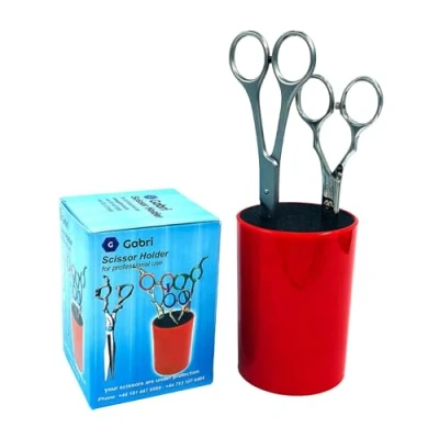 Image of Gabri Hairdressing Scissors and Brush Holder, Salon Barber Shop Organizer, Hair Stand, Tool Box, Professional Stylist Storage Rack (Classic Red)